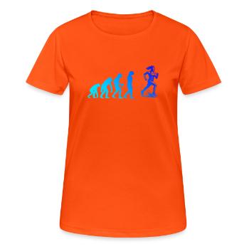 Direkte Running Aussage - Frauen T-Shirt atmungsaktiv - Neonorange - Vorne - AI Model Female 172 dark (172cm)