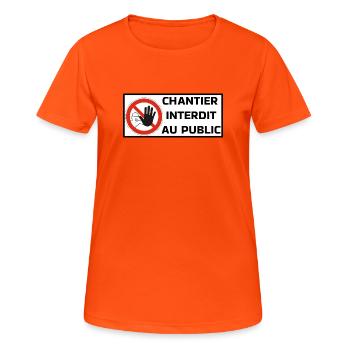 No construction site - Women's Breathable T-Shirt - neon orange - Front - AI Model Female 172 dark (172cm)