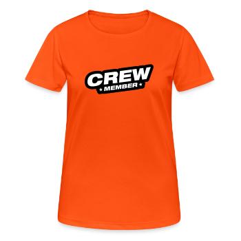 Crew Mitglied - Frauen T-Shirt atmungsaktiv - Neonorange - Vorne - AI Model Female 172 dark (172cm)