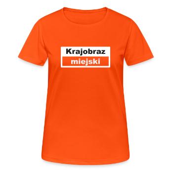 Paysage urbain Typographie Polonais - T-shirt respirant Femme - orange néon - Devant - AI Model Female 172 dark (172cm)