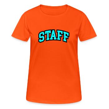 Lettrage du personnel - T-shirt respirant Femme - orange néon - Devant - AI Model Female 172 dark (172cm)