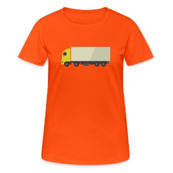 Lkw - Frauen T-Shirt atmungsaktiv - Neonorange - Vorne - AI Model Female 172 dark (172cm)