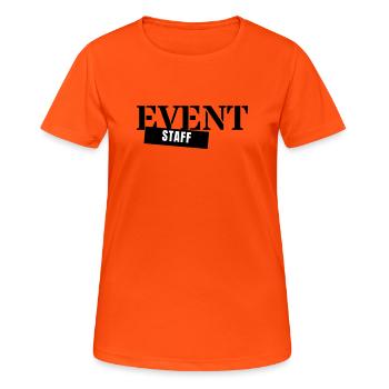 Event Staff - Crew Personnel Event Team - Women's Breathable T-Shirt - neon orange - Front - AI Model Female 172 dark (172cm)