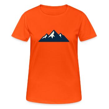 Gebirge Berge Silhouette - Frauen T-Shirt atmungsaktiv - Neonorange - Vorne - AI Model Female 172 dark (172cm)