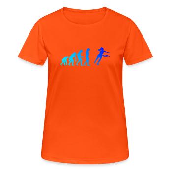 Pickleball Community Motiv rund um Pickleballsport - Frauen T-Shirt atmungsaktiv - Neonorange - Vorne - AI Model Female 172 dark (172cm)