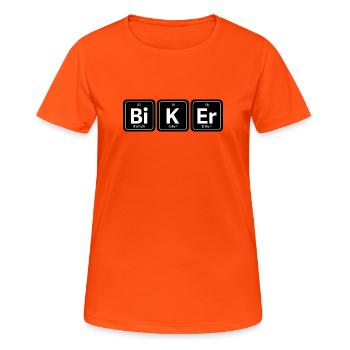 Bi K Er Biker - Frauen T-Shirt atmungsaktiv - Neonorange - Vorne - AI Model Female 172 dark (172cm)