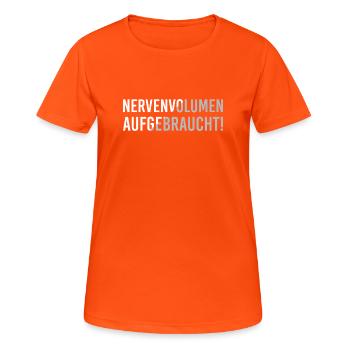 Volume nerveux épuisé - T-shirt respirant Femme - orange néon - Devant - AI Model Female 172 dark (172cm)