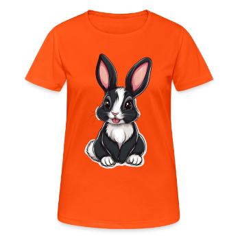 Hase - Frauen T-Shirt atmungsaktiv - Neonorange - Vorne - AI Model Female 172 dark (172cm)