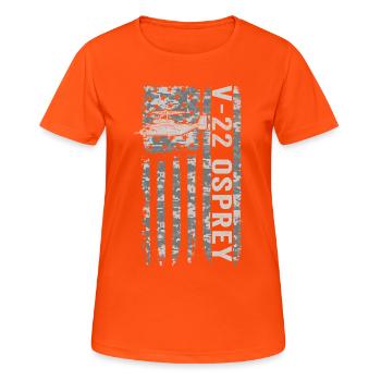 V-22 Osprey military helicopter with American - Women's Breathable T-Shirt - neon orange - Front - AI Model Female 172 dark (172cm)