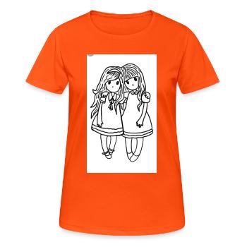Filles duo - T-shirt respirant Femme - orange néon - Devant - AI Model Female 172 dark (172cm)