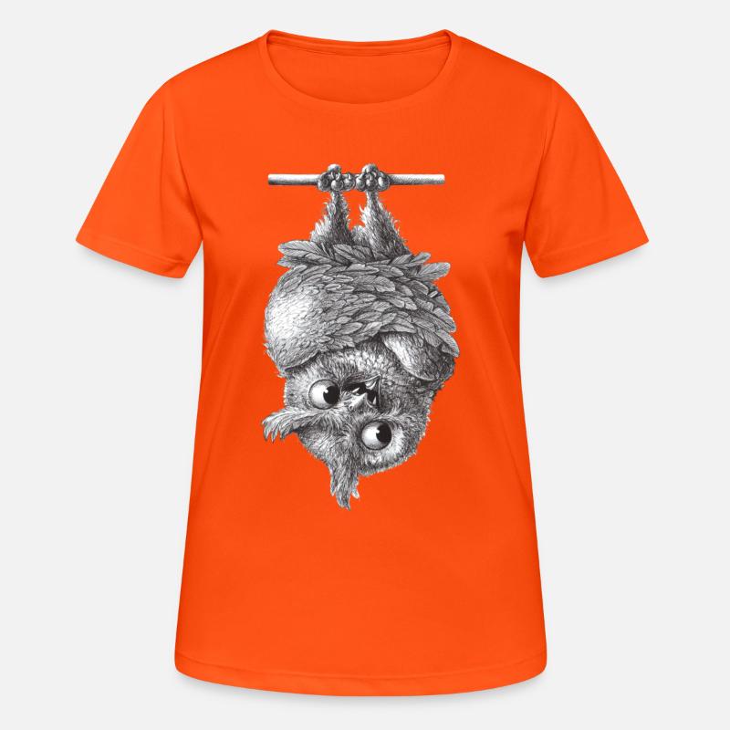 Vampir Eule - Dracula Eule - Frauen T-Shirt atmungsaktiv - Neonorange