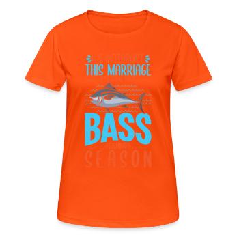 Pêcheur sportif pêcheur pêcheur Pêcheur Dit - T-shirt respirant Femme - orange néon - Devant - AI Model Female 172 dark (172cm)