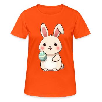 Osterhase - Frauen T-Shirt atmungsaktiv - Neonorange - Vorne - AI Model Female 172 dark (172cm)