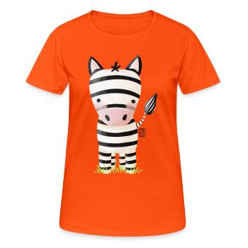 Cute zebra stripe design - Women's Breathable T-Shirt - neon orange - Front - AI Model Female 172 dark (172cm)