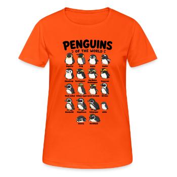 Pingouins mignons espèces du monde pingouins mignons - T-shirt respirant Femme - orange néon - Devant - AI Model Female 172 dark (172cm)
