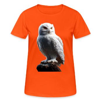 Chouette blanche Chouette Chouette Chouette Chouette Chouette Chouette des neiges - T-shirt respirant Femme - orange néon - Devant - AI Model Female 172 dark (172cm)