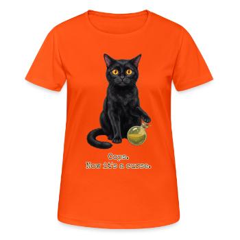 Ups, jetzt ist es ein Fluch - Frauen T-Shirt atmungsaktiv - Neonorange - Vorne - AI Model Female 172 dark (172cm)