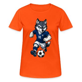 Attaquant des Blue Wolf en maillot - T-shirt respirant Femme - orange néon - Devant - AI Model Female 172 dark (172cm)