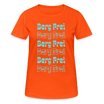 Typographie de Retro Mountain Free Mountain - T-shirt respirant Femme - orange néon - Devant - AI Model Female 172 dark (172cm)