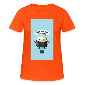 Tasty Threads Sushi - Frauen T-Shirt atmungsaktiv - Neonorange - Vorne - AI Model Female 172 dark (172cm)