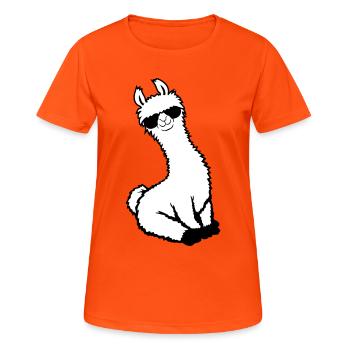 No Drama Lama Cool Sonnenbrille Sitzend Entspannt - Frauen T-Shirt atmungsaktiv - Neonorange - Vorne - AI Model Female 172 dark (172cm)