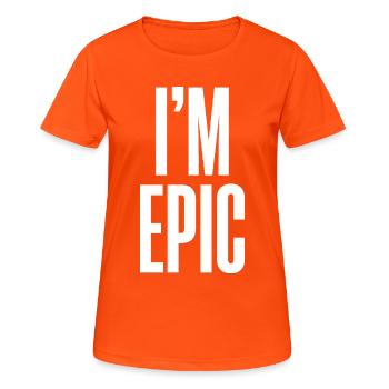 Ich bin ein epischer Nasenbär. - Frauen T-Shirt atmungsaktiv - Neonorange - Vorne - AI Model Female 172 dark (172cm)