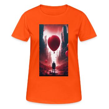 Apokalyptische Stadtruinen - Frauen T-Shirt atmungsaktiv - Neonorange - Vorne - AI Model Female 172 dark (172cm)