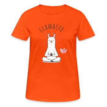 Llamaste Meditations-Lama - Frauen T-Shirt atmungsaktiv - Neonorange - Vorne - AI Model Female 172 dark (172cm)