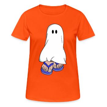 Fantôme en sandales bleues - T-shirt respirant Femme - orange néon - Devant - AI Model Female 172 dark (172cm)