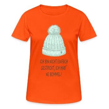 J’ai un pompon – Drôle de chapeau qui dit - T-shirt respirant Femme - orange néon - Devant - AI Model Female 172 dark (172cm)