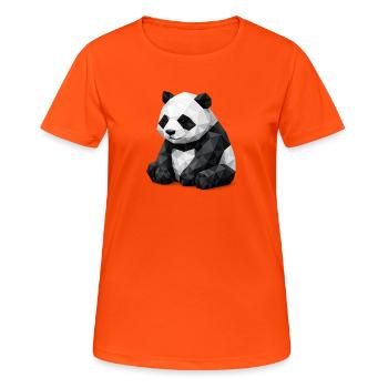 Panda Low-Poly - Frauen T-Shirt atmungsaktiv - Neonorange - Vorne - AI Model Female 172 dark (172cm)