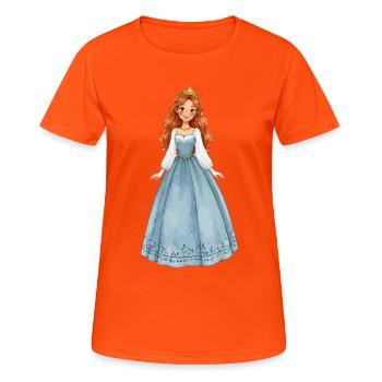 Princesse en robe de cristal de glace - T-shirt respirant Femme - orange néon - Devant - AI Model Female 172 dark (172cm)