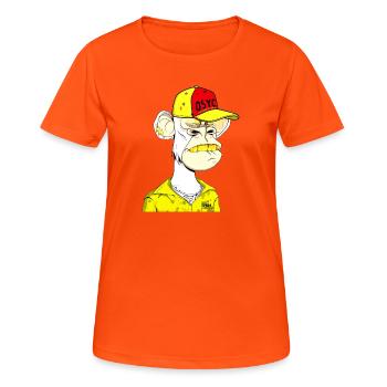 Bonnet de la Rebelle de la rue des singes - T-shirt respirant Femme - orange néon - Devant - AI Model Female 172 dark (172cm)
