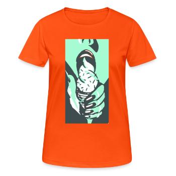 icekiss_fill - T-shirt respirant Femme - orange néon - Devant - AI Model Female 172 dark (172cm)