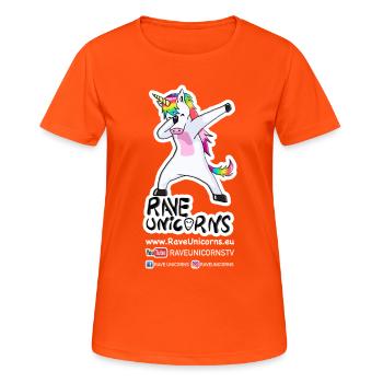 Rave Unicorns Fans - Women's Breathable T-Shirt - neon orange - Front - AI Model Female 172 dark (172cm)