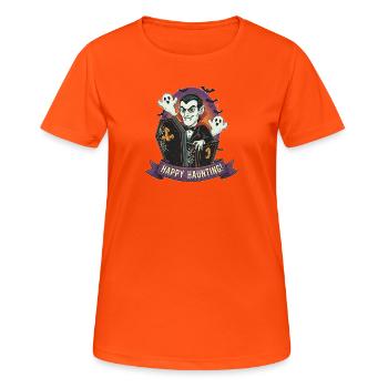 Vampire dans un cercueil pour Halloween - T-shirt respirant Femme - orange néon - Devant - AI Model Female 172 dark (172cm)