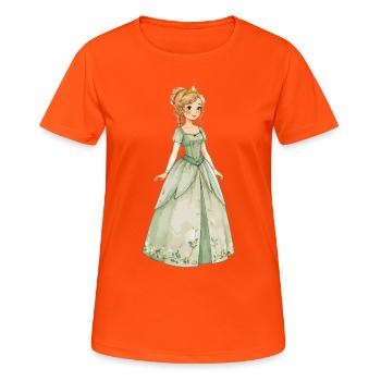 Elf princess in emerald dress - Women's Breathable T-Shirt - neon orange - Front - AI Model Female 172 dark (172cm)