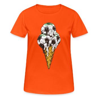 Ballons de Foot Crème Glacée - T-shirt respirant Femme - orange néon - Devant - AI Model Female 172 dark (172cm)