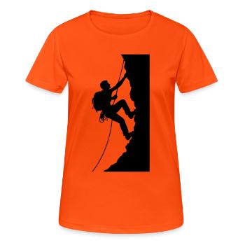 alpiniste - T-shirt respirant Femme - orange néon - Devant - AI Model Female 172 dark (172cm)
