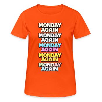 Monday Again Color Typography - Women's Breathable T-Shirt - neon orange - Front - AI Model Female 172 dark (172cm)