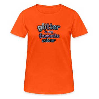 Glitter is my favorite color - Women's Breathable T-Shirt - neon orange - Front - AI Model Female 172 dark (172cm)