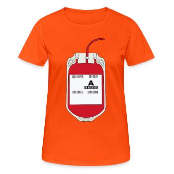 Une poche de sang négative - T-shirt respirant Femme - orange néon - Devant - AI Model Female 172 dark (172cm)