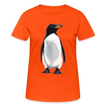 Pingouins Pingouin - T-shirt respirant Femme - orange néon - Devant - AI Model Female 172 dark (172cm)