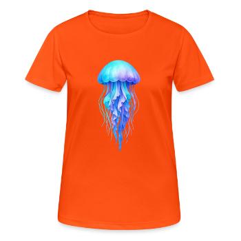 Esprit de la méduse bleue - T-shirt respirant Femme - orange néon - Devant - AI Model Female 172 dark (172cm)