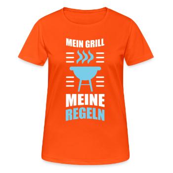 My Grill My Rules - Women's Breathable T-Shirt - neon orange - Front - AI Model Female 172 dark (172cm)