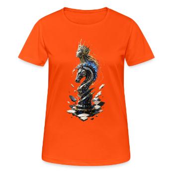 Elektrischer Königlicher Ritter - Frauen T-Shirt atmungsaktiv - Neonorange - Vorne - AI Model Female 172 dark (172cm)