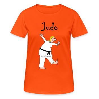 Judo - judo - T-shirt respirant Femme - orange néon - Devant - AI Model Female 172 dark (172cm)