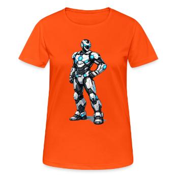 roboter - Frauen T-Shirt atmungsaktiv - Neonorange - Vorne - AI Model Female 172 dark (172cm)