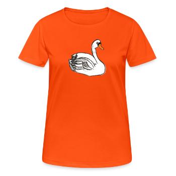 schwan swan - Frauen T-Shirt atmungsaktiv - Neonorange - Vorne - AI Model Female 172 dark (172cm)