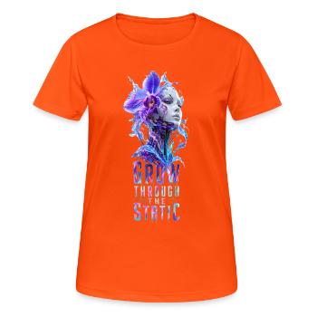 Wechse durch das Rauschen - Frauen T-Shirt atmungsaktiv - Neonorange - Vorne - AI Model Female 172 dark (172cm)